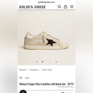 Golden Goose Women's Super-Star in leather with black star NWOT